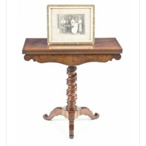 A late 19th Century French flame mahogany card table - AA1936